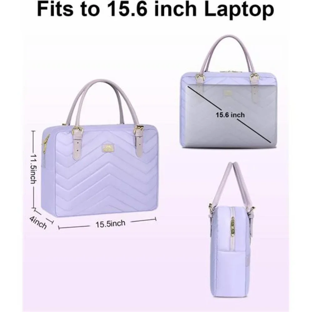 Women's Slim Computer Bag Laptop Briefcase Water Resistant Laptop, Purple, 15.6